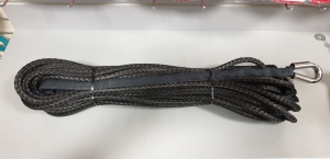 Трос синтетический для лебедки RusArmor 10мм под крюк  (25м) черный пропитка