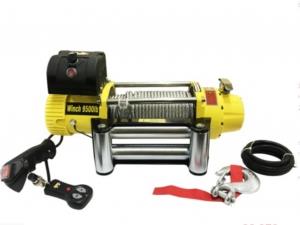 Лебёдка автомобильная электрическая 4x4 9500Lbs (4300кг) (12V) Желтая. Стальной трос