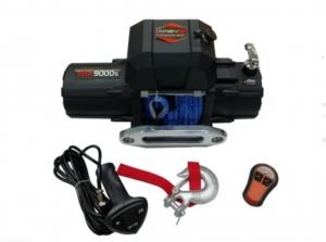 Лебедка автомобильная 4REVO 9000 12V с узким барабаном, синтетич. тросом и пультом радиоуправления