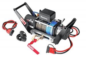 Лебёдка переносная РИФ 9500SR c площадкой в квадрат для фаркопа и проводами (в сборе)