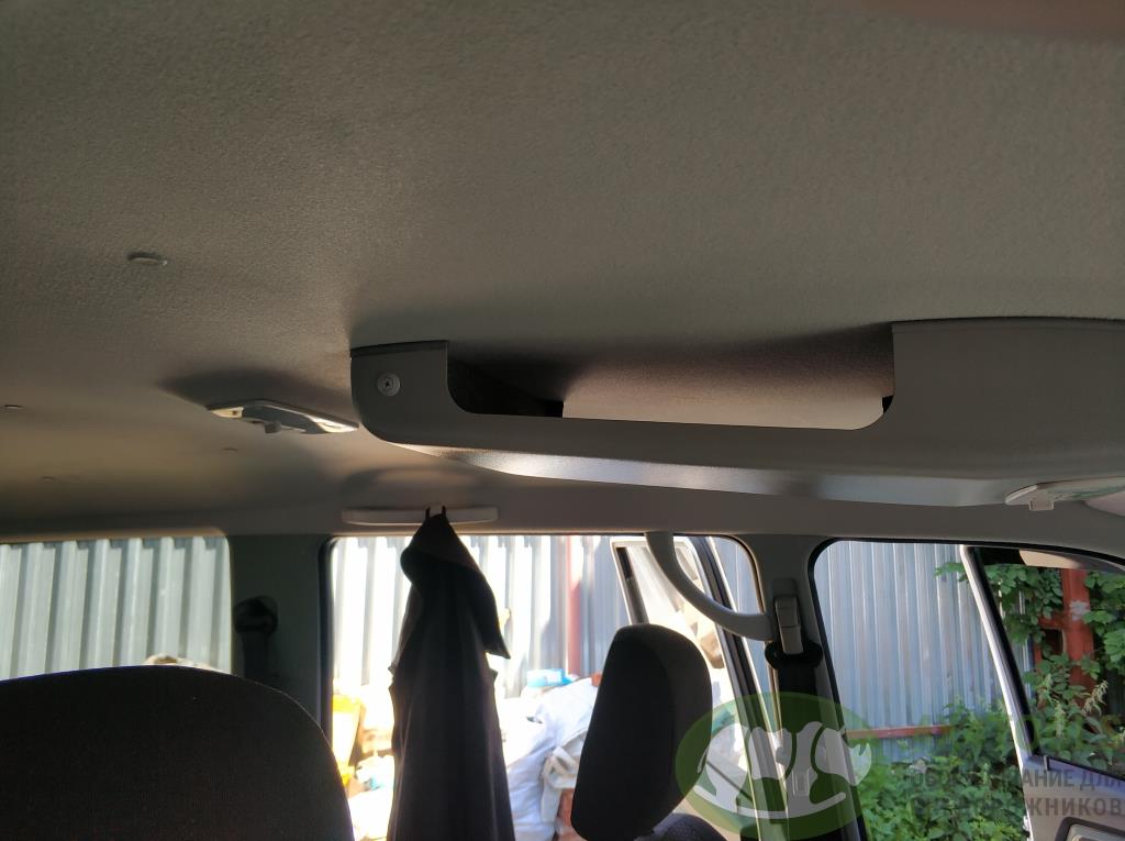 Консоль потолочная для установки р/c УАЗ Патриот 2019, без выреза под р/с, с карманом, серая