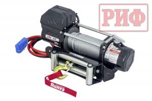 Лебёдка переносная РИФ 9000U c квадратом для фаркопа, стальной трос (облегченная)