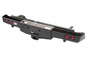 Бампер РИФ задний Nissan Navara D40 2005-2014 с площадкой под лебёдку, квадр. под фаркоп и фонарями