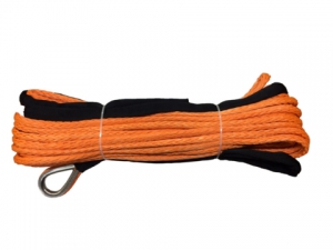 Синтетический трос для лебедок 28м х 10мм (оранжевый)